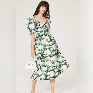 Hill House Green and White Hydrangea Print Ophelia Dress